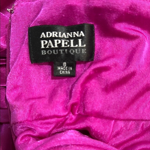 ADRIANNA  PAPELL SZ 8 Pink Ruched Sleeveless Mid Dress - Picture 2 of 9